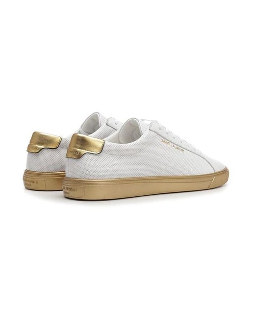 Saint Laurent White Andylogo Leisure Sports Shoes for men