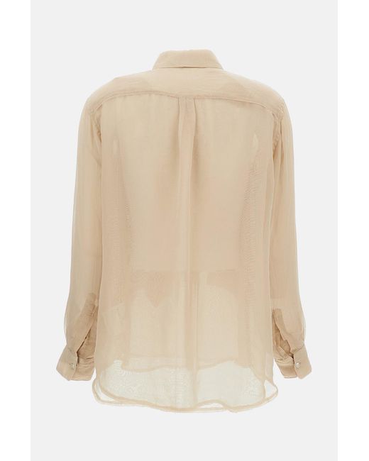Comme des Garçons Natural Collared Long-Sleeved Shirt