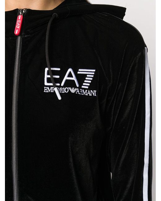 EA7 Black Velvet Tracksuit Jacket