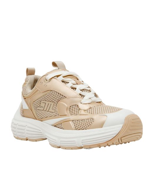 Steve Madden Natural Mesh-Paneled Sneakers