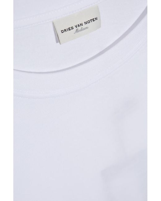 Dries Van Noten White Crewneck Short-Sleeved T-Shirt