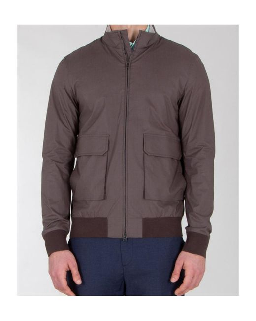 Herno Brown Zip-Up Bomber Jacket for men