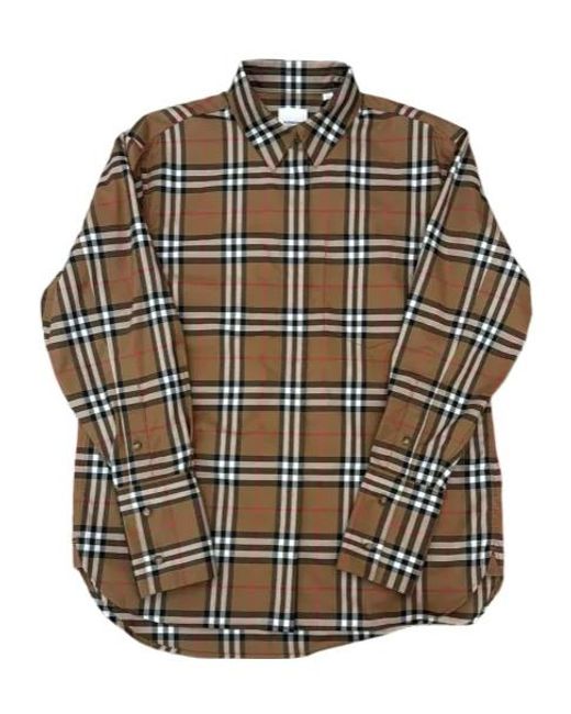 Burberry Multicolor Regular Fit Check Stretch Cotton Shirt