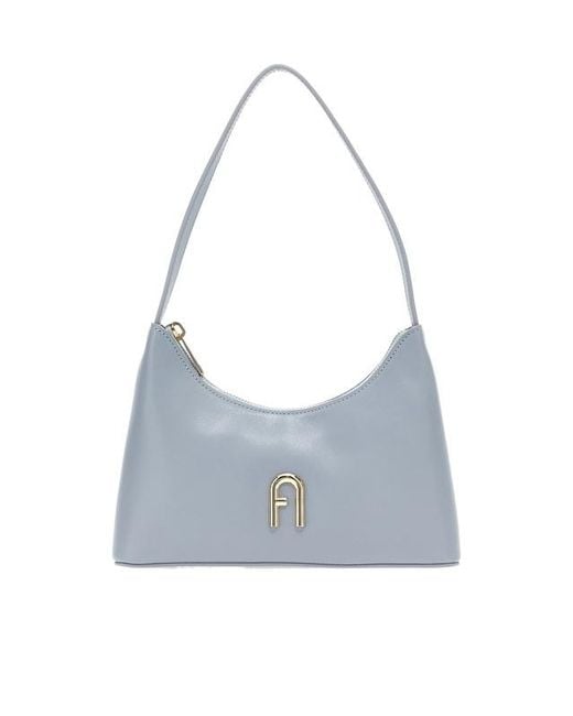 Furla Blue Diamante Logo Plaque Mini Shoulder Bag
