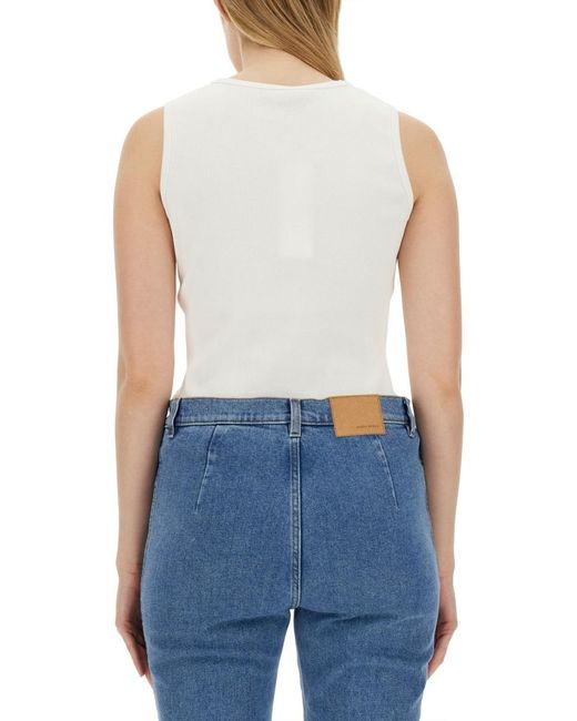 Magda Butrym White Crochet Bra Tank Top