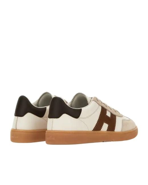 Hogan Brown Cool Side H Patch Sneakers