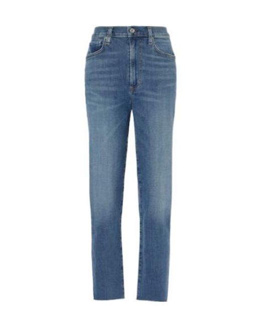 Citizens of Humanity Blue Caia High-Rise Straight Jeans
