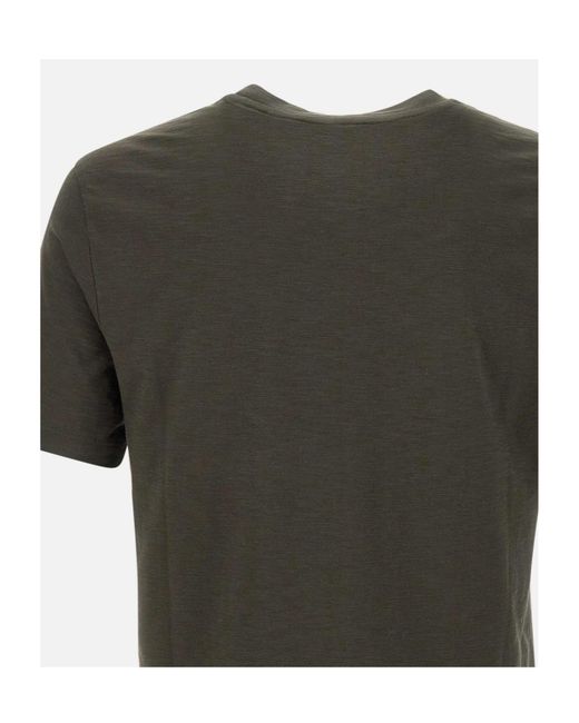 Kangra Cashmere Green Kangra Flamed Cotton Crew Neck T-Shirt for men
