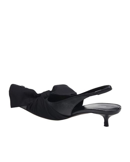 Balenciaga Black Bow Detailed Slingback Pumps