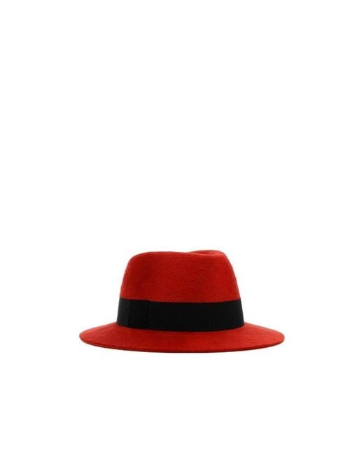 Saint Laurent Red Wool Fedora for men