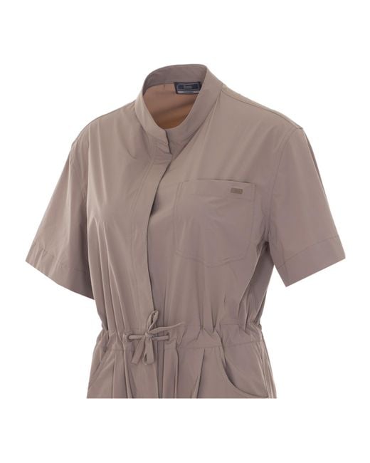 Herno Brown Drawstring Jumpsuit