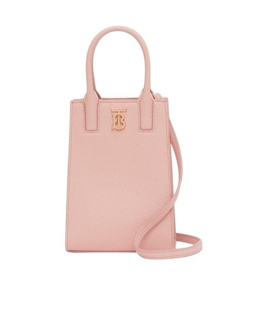 Burberry Pink Grain Leather Mini Frances Todd Shoulder Bag