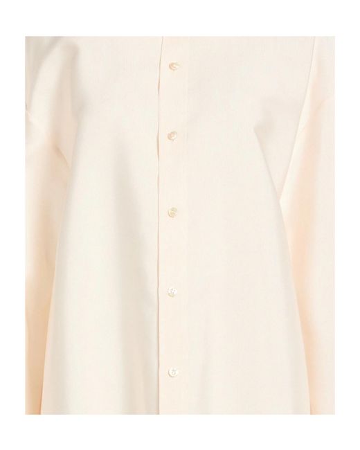 Saint Laurent White Solid Color Long Shirt