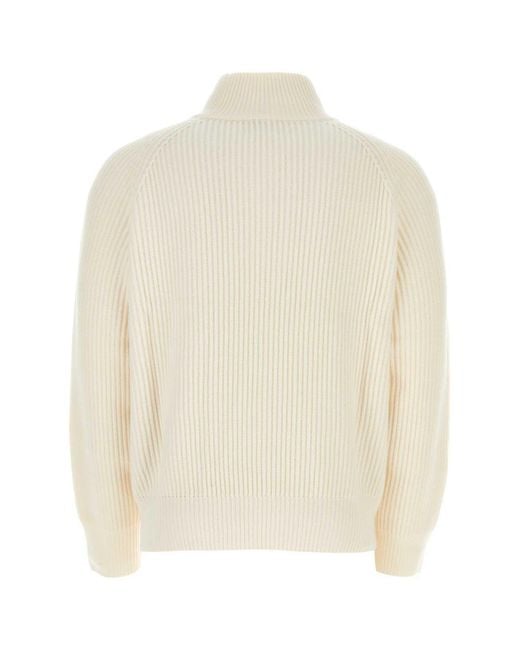 LeKasha White High-Neck Ribbed-Knit Jumper for men