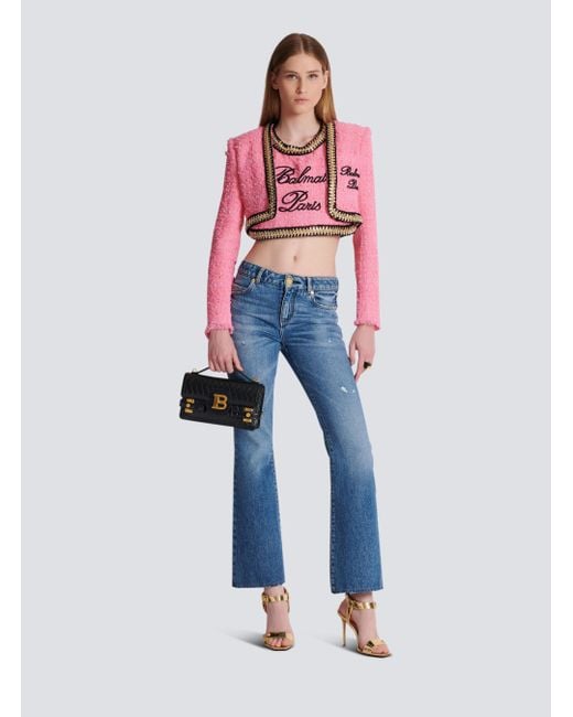Balmain Blue Kick Flare Jeans