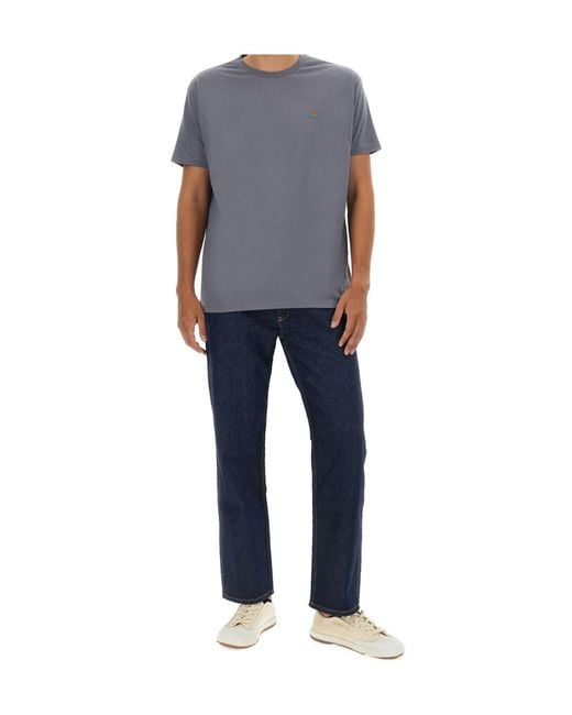 Vivienne Westwood Gray Logo Embroidered Crewneck T-Shirt for men