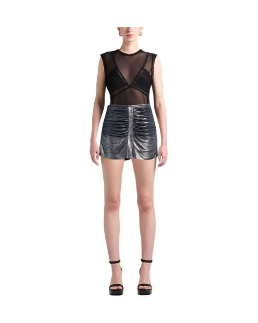 DIESEL Gray Metallic Pencil Skirt