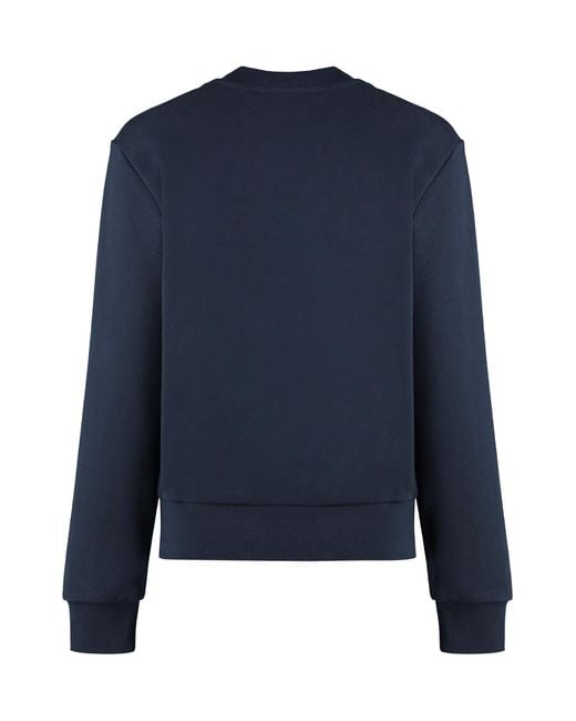 A.P.C. Blue Rue Madame Logo Embroidered Crewneck Sweatshirt