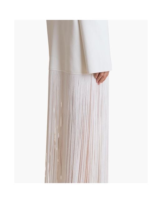 Khaite White Paley V-Back Maxi Dress