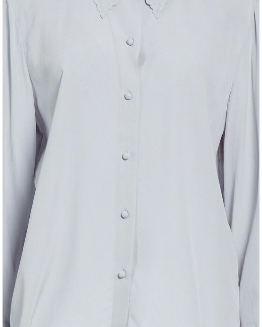 Chloé Blue Embroidered Solid-Color Shir