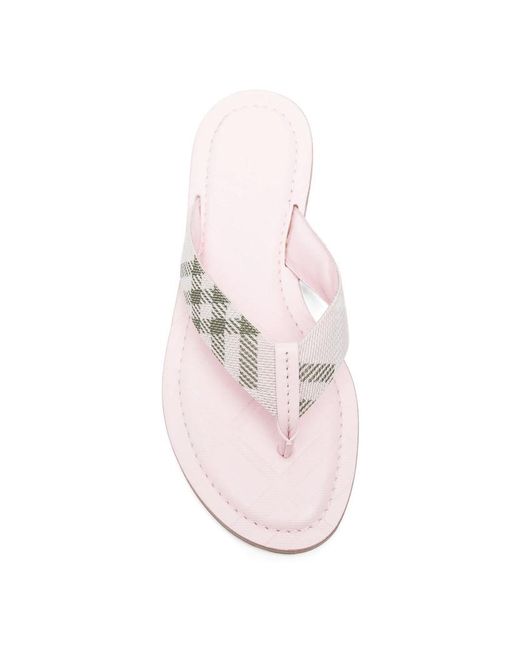 Burberry White Check Pavilion Sandals