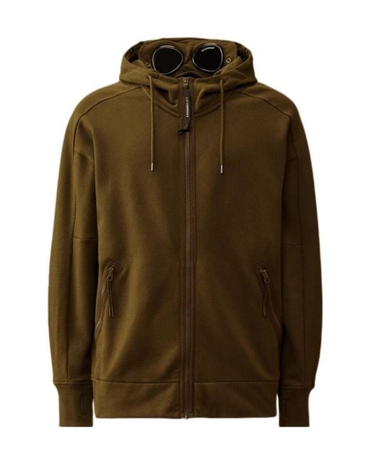 C P Company Green Goggle Zip-Up Hoodie for men