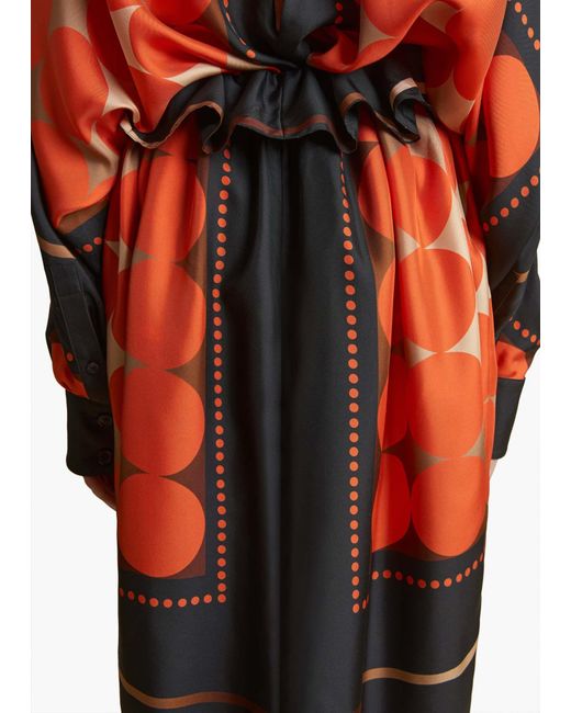 Khaite Red Printed Skirt