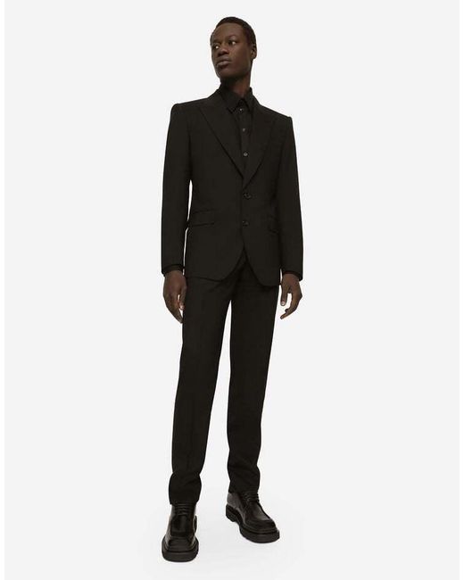 Dolce & Gabbana Black Single Breasted Two-Piece Suit for men