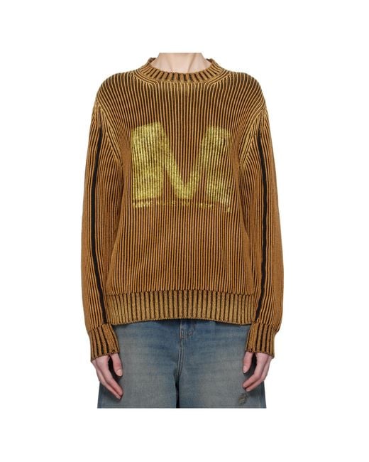 MM6 by Maison Margiela Natural Logo Crewneck Sweater