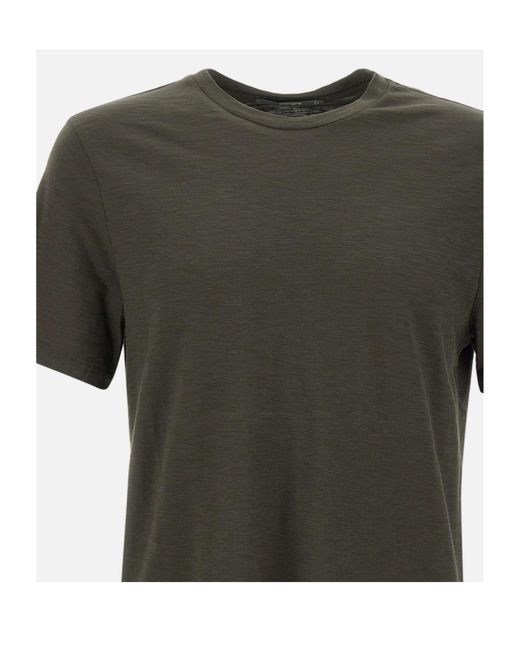 Kangra Cashmere Green Kangra Flamed Cotton Crew Neck T-Shirt for men