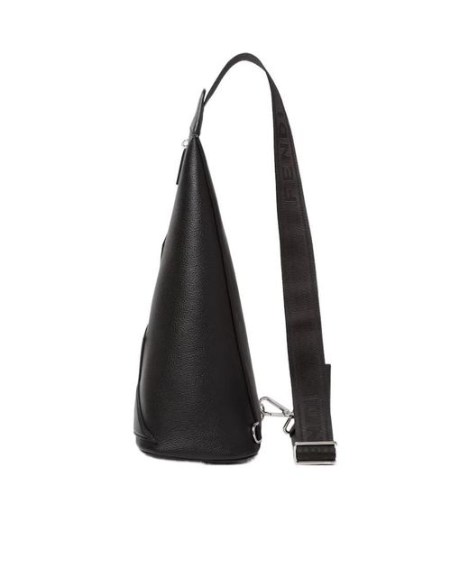 Fendi Black Roma Cono Large One-Shoulder Backpack for men