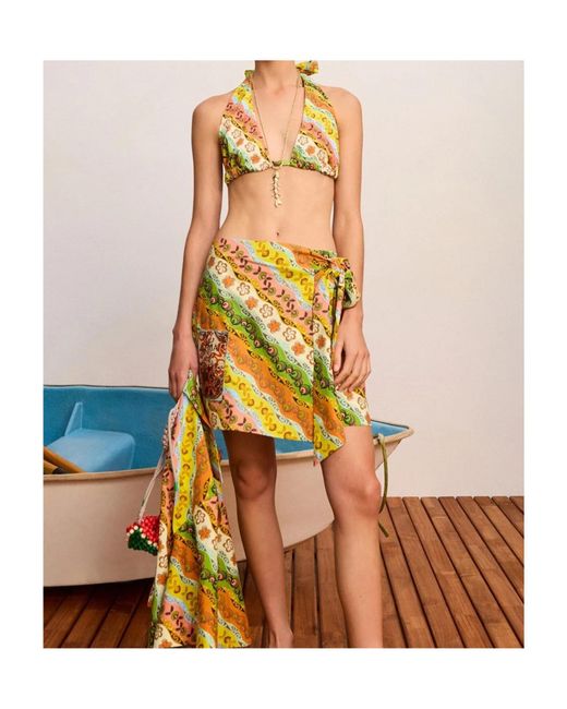 ALÉMAIS Yellow Patterned Skirt