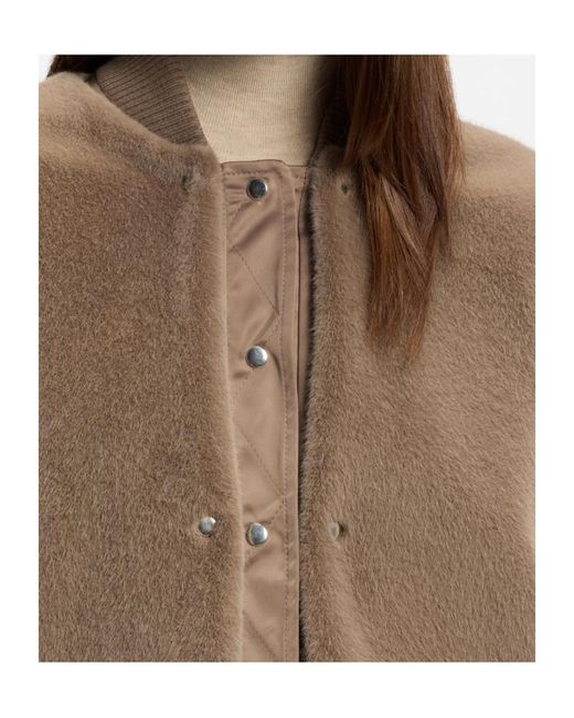 Boss Brown Boss Removable Faux-Fur Gilet Satin Bomber Jacket
