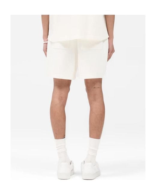 Represent White Waffle Shorts for men