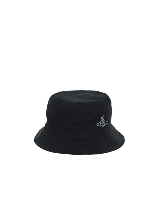 Vivienne Westwood Black Logo Fisherman's Hat for men