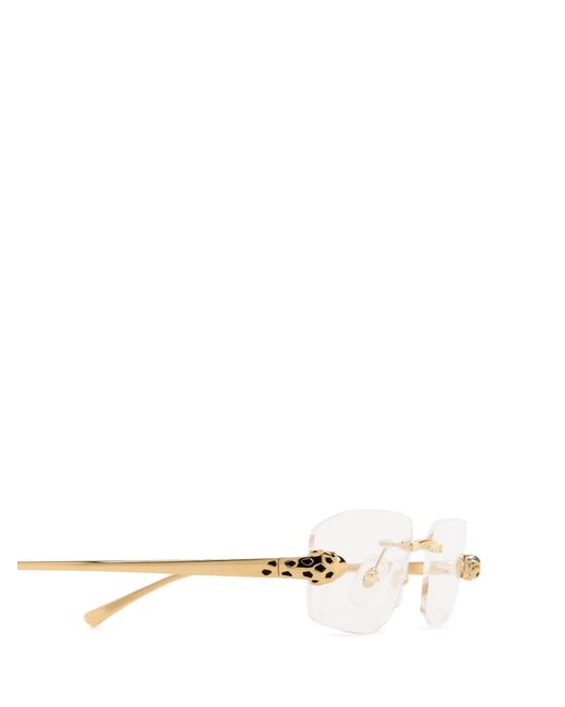 Cartier White Rectangle Frameless Glasses