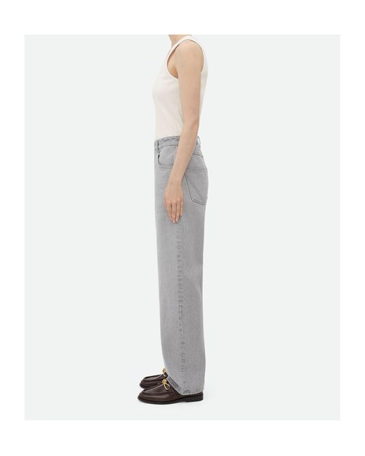 Bottega Veneta Gray Washed Rounded Leg Denim Trousers
