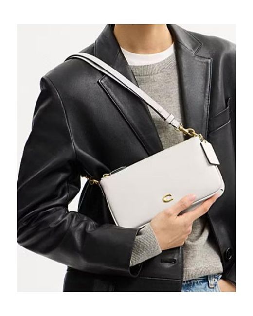 COACH White Audrey Leather Crossbody Bag