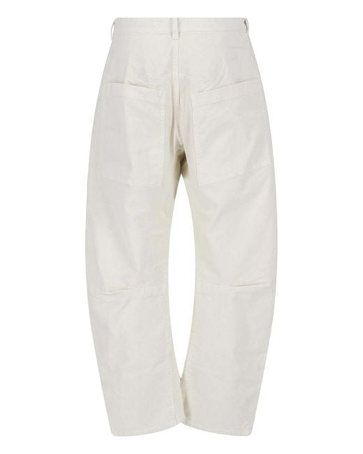 Nili Lotan White Casual Trousers With Belt Loops
