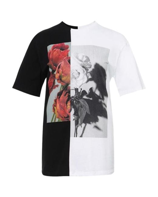 McQueen White Logo Round Collar Short-Sleeved T-Shirt