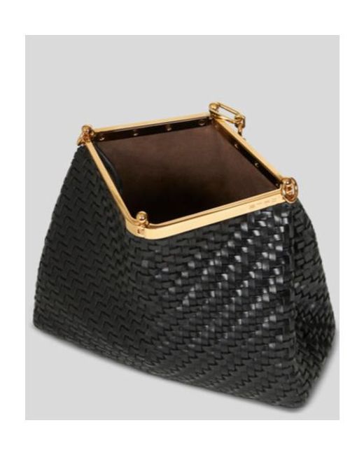 Etro Black Medium Woven Vela Shoulder Bag