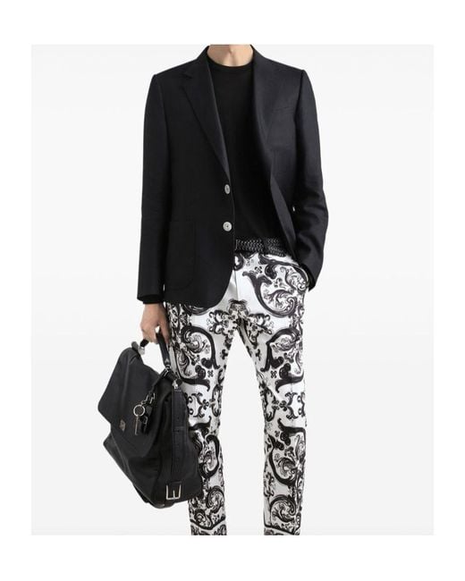 Dolce & Gabbana Black Single-Breasted Blazer for men
