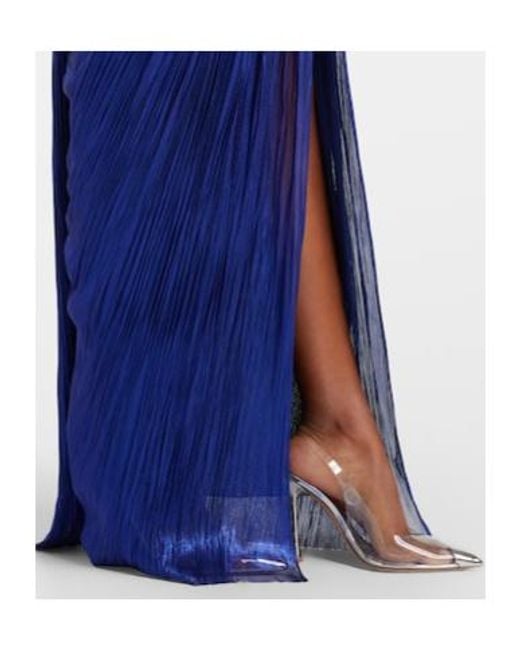 Maria Lucia Hohan Blue Stephanie Silk Tulle Bustier Gown
