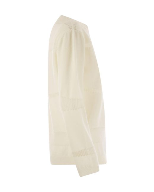 Fabiana Filippi Natural Knit Net Stripe Jumper