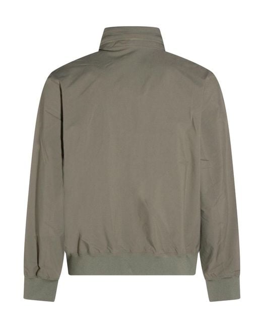 K-Way Green Striped Zip Stand-Collar Jacket for men