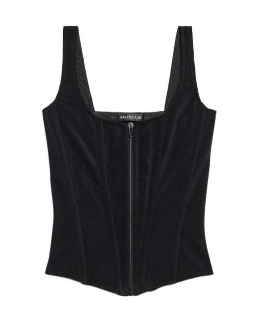 Balenciaga Black Stretch Corset Top