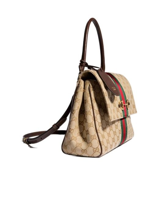 Gucci Natural Paparazzo Medium Top Handle Bag