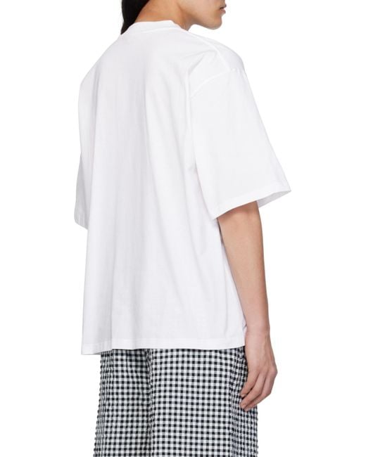 Marni White Logo-Printed Crewneck T-Shirt for men