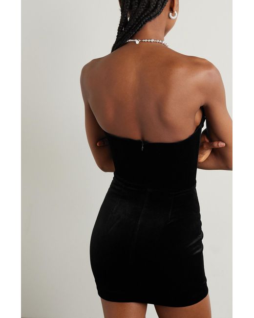 Alex Perry Black Velvet Strapless Dress