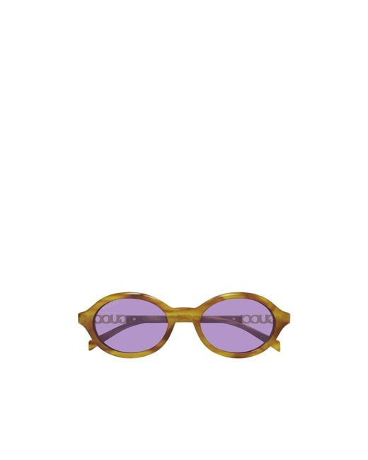 Gucci Purple Eyewear Oval Frame Sunglasses